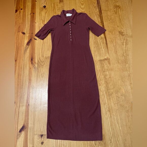 Nation LTD - Dionne Collared Snap Dress Rust Color Women’s SIZE MED - Picture 5 of 14